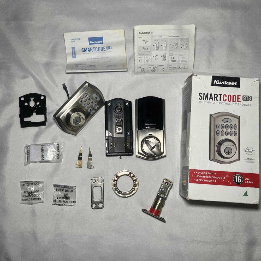 Kwikset Smartcode 913 Keypad Electronic Deadbolt Satin Nickel Untested NO KEY